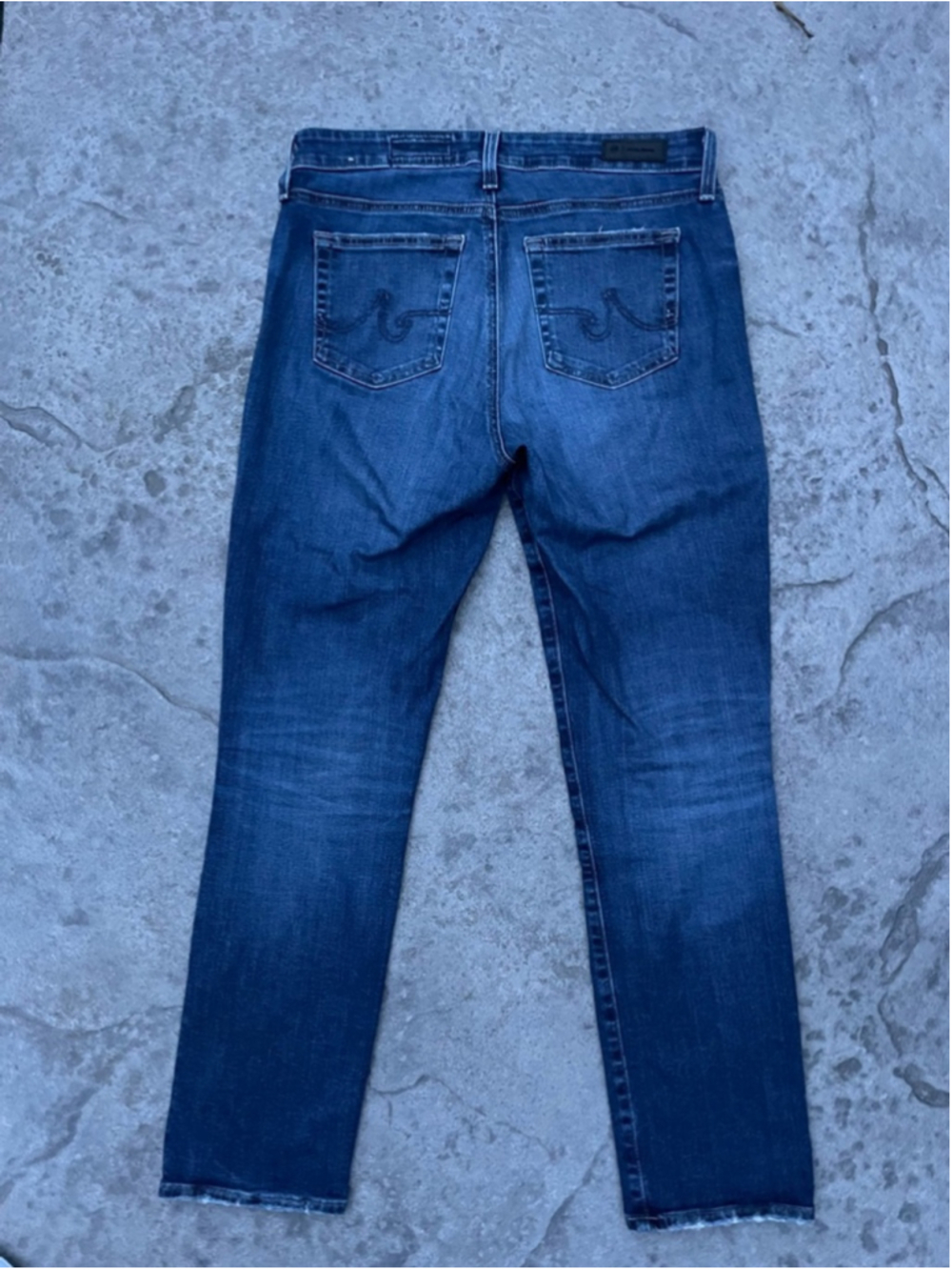 AG Mari Slim Straight Jeans Size 29 Mid Rise Dark Wash Clean Classic - Picture 4 of 10